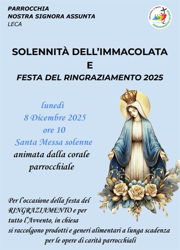 Solennità dell'Immacolata e Festa del Ringraziamento