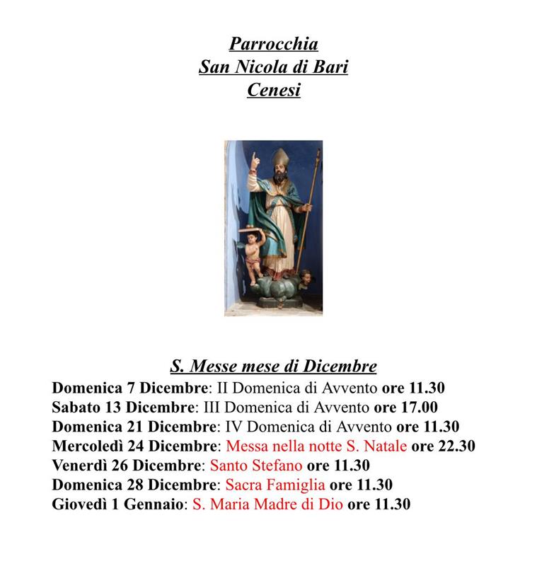 Sante Messe di Dicembre